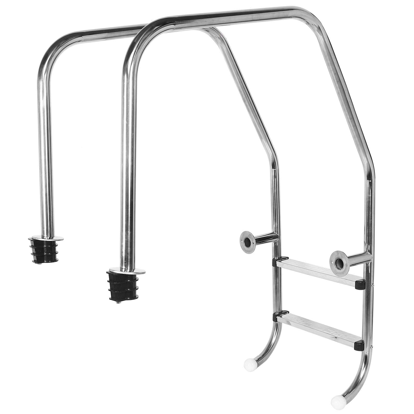 Échelle de Piscine avec 2 Pédales Accessoire d'échelles antidérapantes en Acier Inoxydable 304