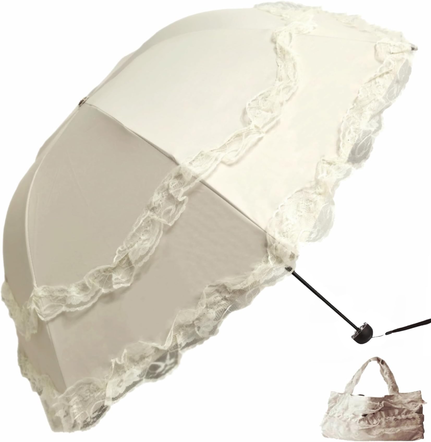 Vintage Lace Parasol Gothic Lolita Umbrella UV Sun Protection Witch Cosplay Photoshoot Props Party Decoration