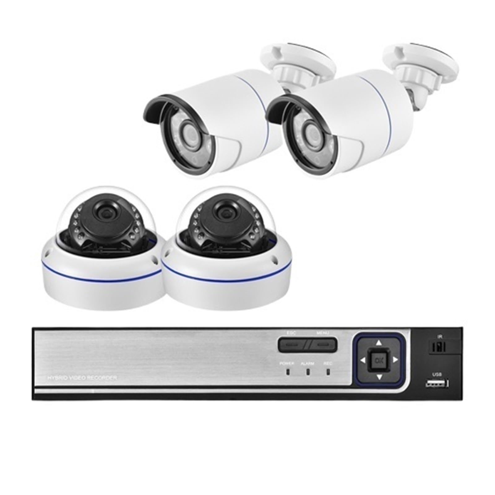 Zestaw Kamer IP 4K Ultra HD 8MP H.265 POE NVR Do Monitoringu Zewnętrznego I Wewnętrznego Z Nagrywaniem Dźwięku Obrazu P2P Wykrywanie Ruchu(None,4CH NVR and 4 Camera)