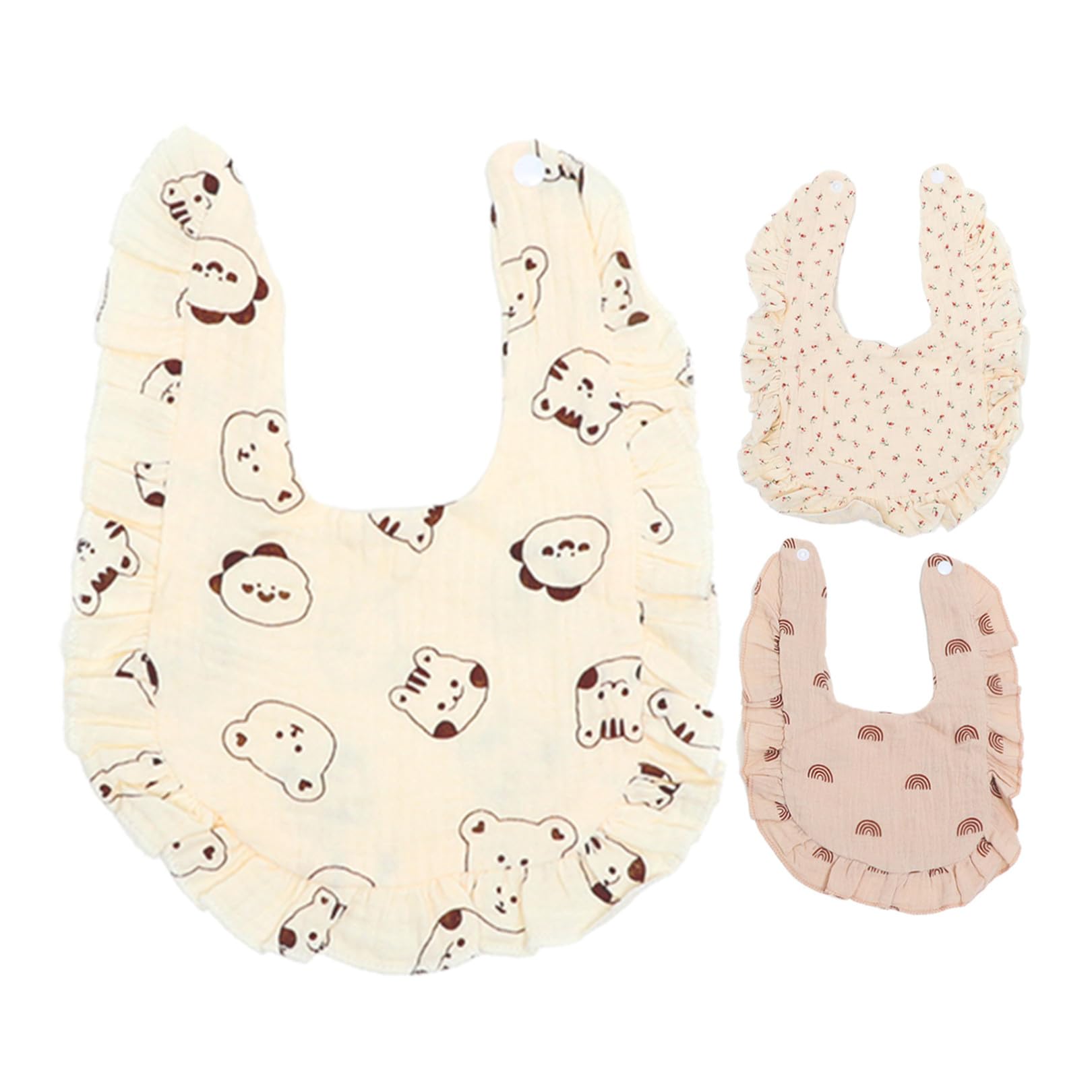 Abaodam Lot De 3 Bavoirs En Coton Pour Bébé Garçons Et Filles Pour Nouveau-né Anti-bave