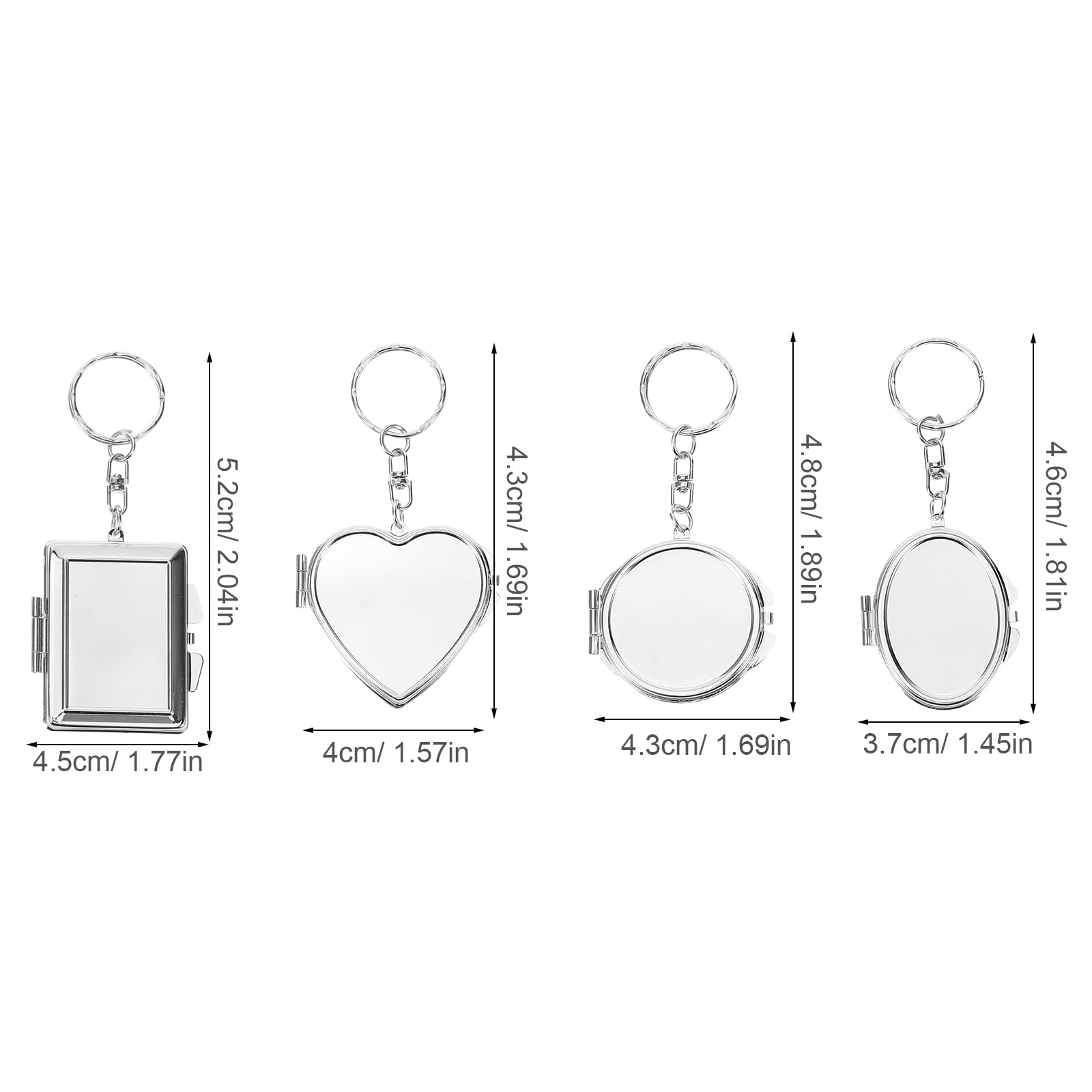 Beaupretty 4Pcs Mini Metal Folding Mirror Keychain Double Sided Pocket Makeup Mirror Keyring Pendant Compact for and Everyday Use - Image 2