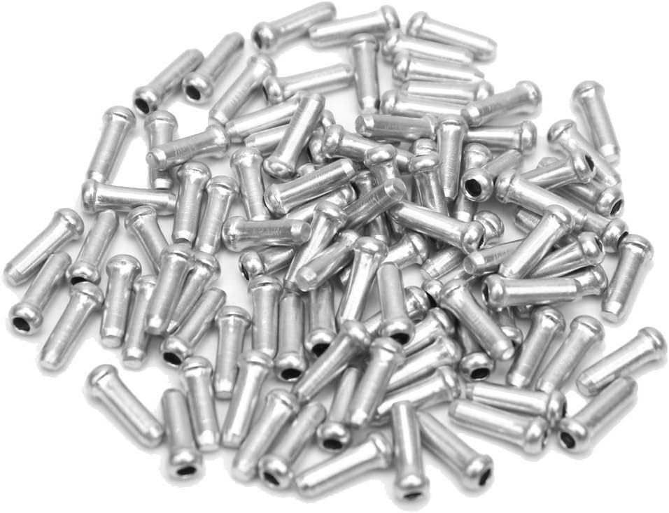 100 Pcs Alloy Road Mountain Bicycle Bike Brake Cable Cap End Tips Crimp Silver