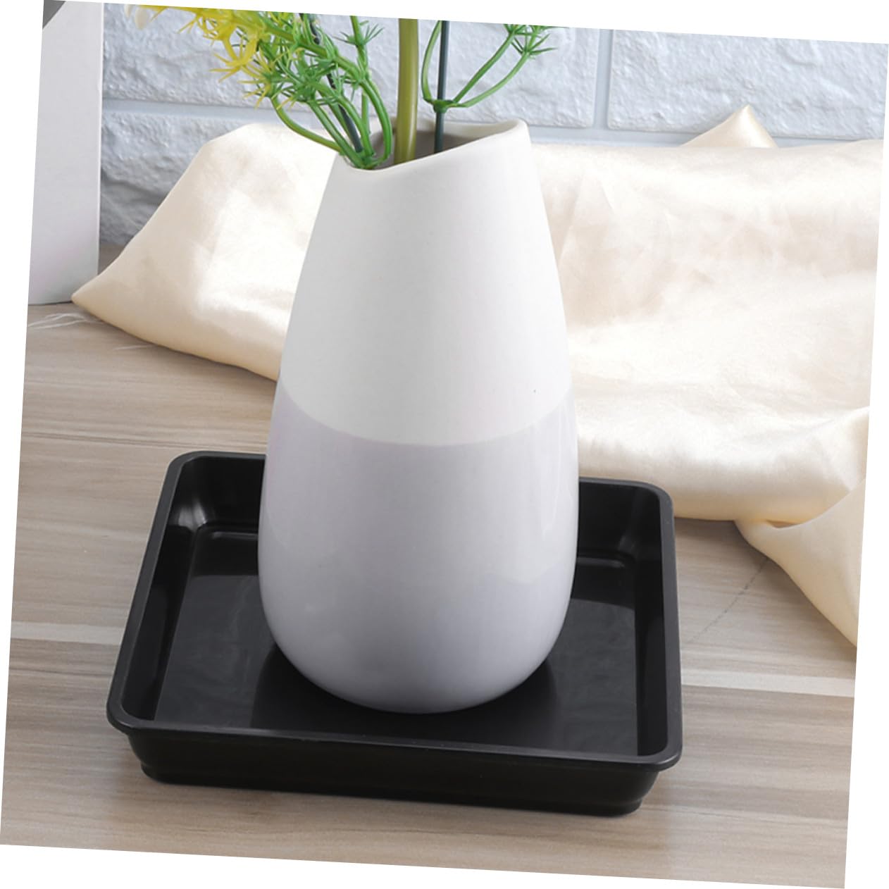 VILLCASE 15 Piezas Platillos para Macetas Cuadrados Bandejas de Plástico Resistentes para Plantas de Interior y Exterior Bandejas de Drenaje para Tiestos Protección contra Fugas Color