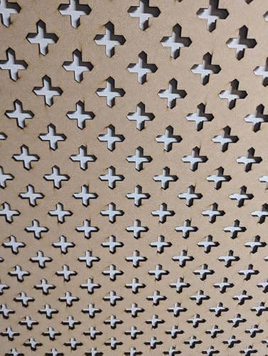 Panneau décoratif en bois - Cloison murale - Grille de radiateur - Décoration de meubles - Découpe au laser - Panneau MDF de 3 mm d'épaisseur - Dimensions : 1200 x 620 mm - Motif croix (002B) -