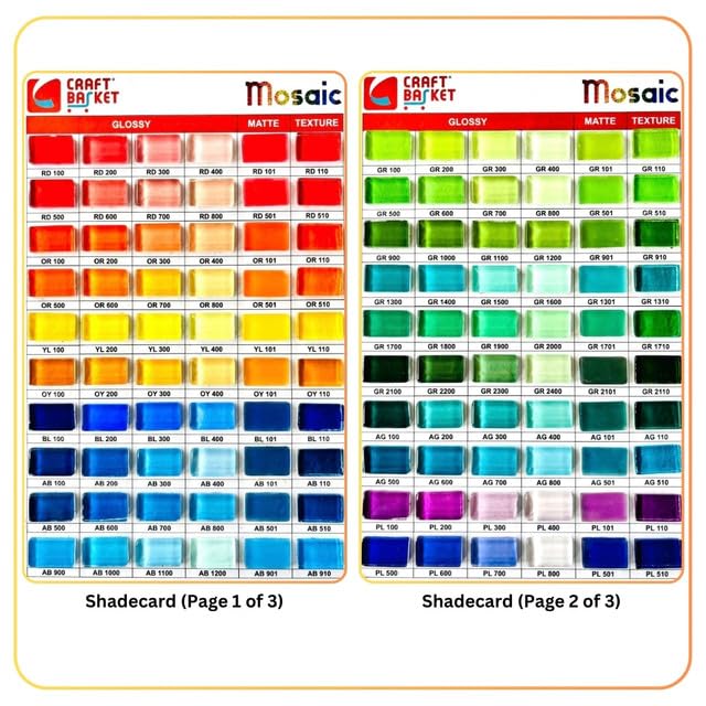 Image of Assorted Colours Glass Mosaic Tiles (20 Variations) (All Packs: 100 g,200 g,1 kg,1 kg), DIY Mosaic Art, Decoration, Crystal Glass Mosaic Tiles (Glossy Square 15 x 15 mm), 1 kg