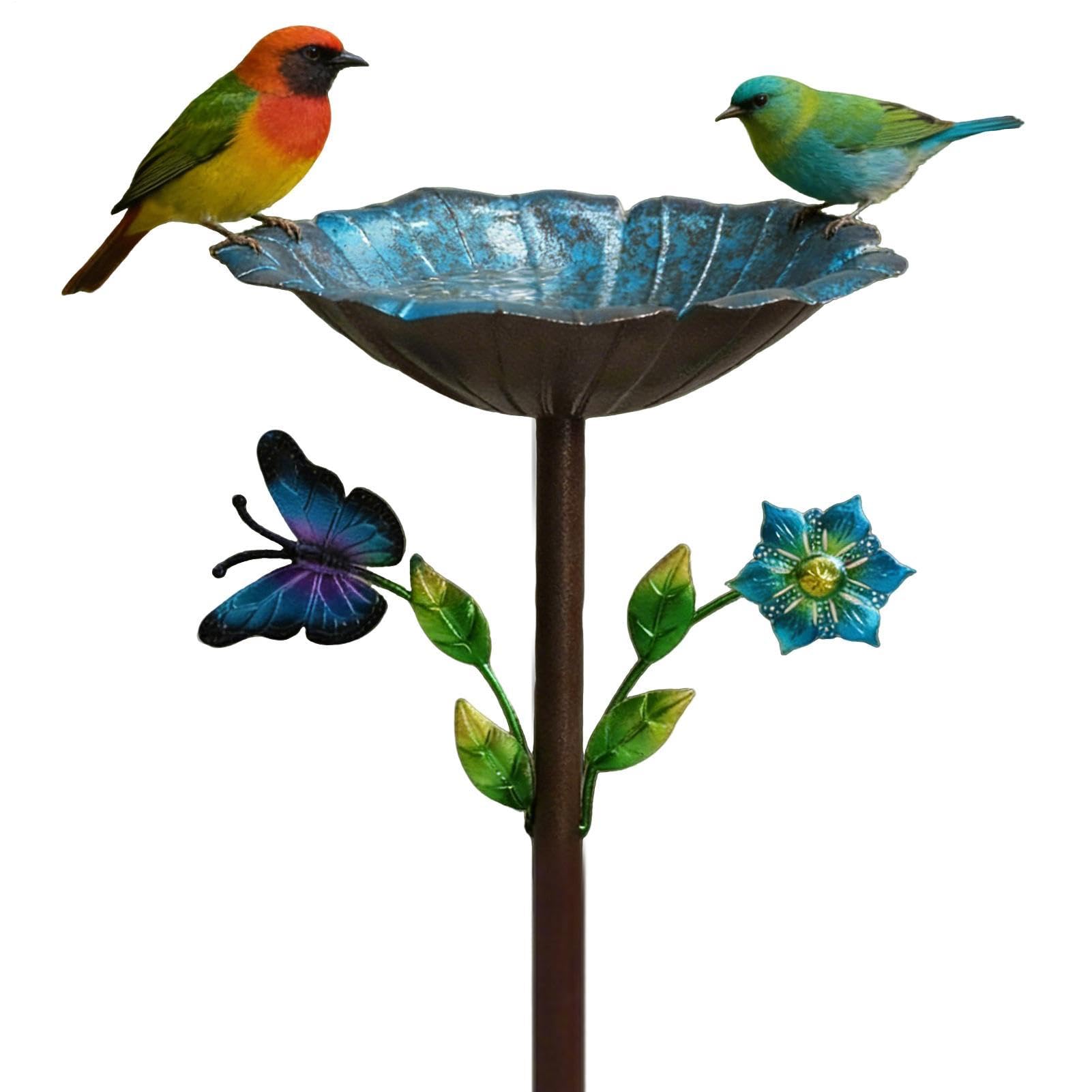Bassin pour oiseaux extérieur en métal sculpté décoration de cour durable