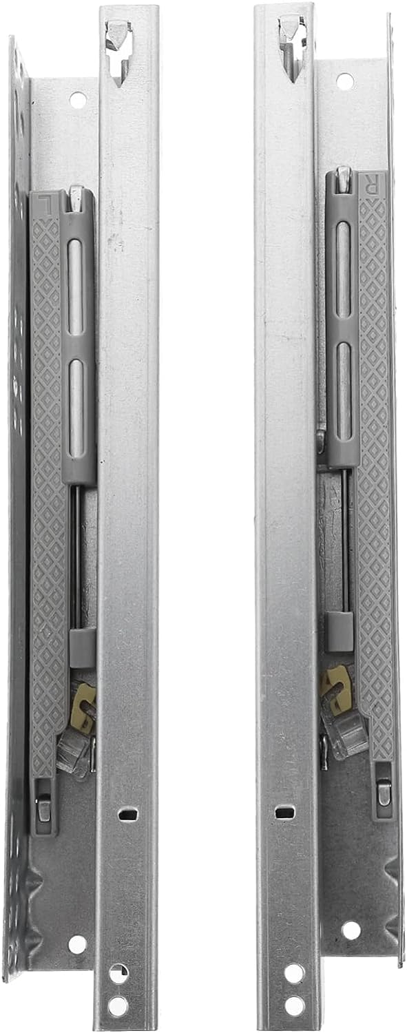 prowadnice do szuflad, 2 szt. Meble dwusekcyjne prowadnice szynowe Szyny kulkowe do montażu na szynie Suwak tłumiący(Silverx3pcs)