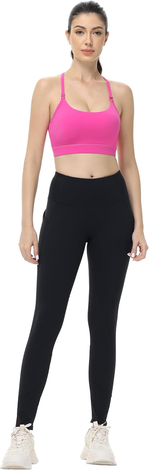 V VOCNI Nursing Sports Bras for Breastfeeding Y Back Racerback Maternity Pregnancy Workout Yoga Bra Nursing Crop Tank Tops - Image 6