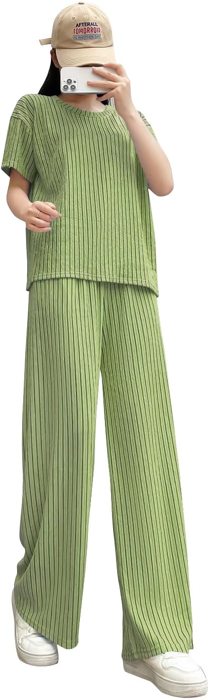 Ladies Pajama Set with Top and Bottoms Korean Nightsuit Lightweight Printed Set Soft and Comfortable Sleepwear for Girls and Women Co Ord Set