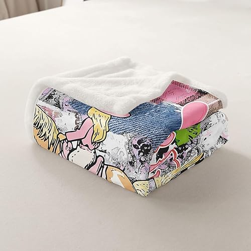 Miniatura 4 de Manta de vaqueras occidentales, para niñas, mujeres, niños, decoración de habitación de niños, manta de forro polar rústico del suroeste americano,