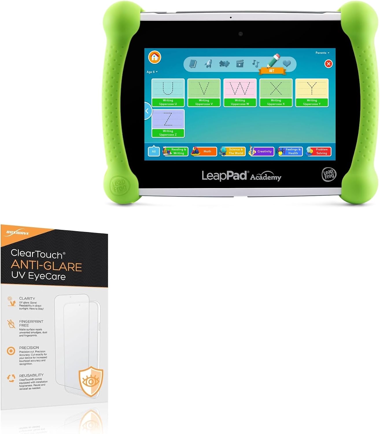 BoxWave Screen Protector Compatible With LeapFrog LeapPad Academy - ClearTouch Anti-Glare Anti-UV EyeCare (2-Pack), Filters out Harmful Blue Light Reduce Fatigue