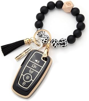 For FORD Accessories Wristlet Key Fob Cover, Anti-Fingerprint Special TPU Key Case,Compatible With Ford Edge Escape Expedition Explorer Fusion Mustang Ranger F-150 F-250 F-350 F-450