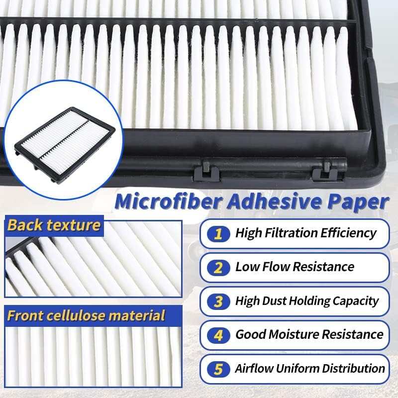 Miniatura 6 de Filtro de aire de motor CA11943 para Hyundai Palisade 2020-2025, Santa Fe 2019-2020, Santa Fe Sport 2017-2018 para Kia Sedona 2015-2021, Sorento