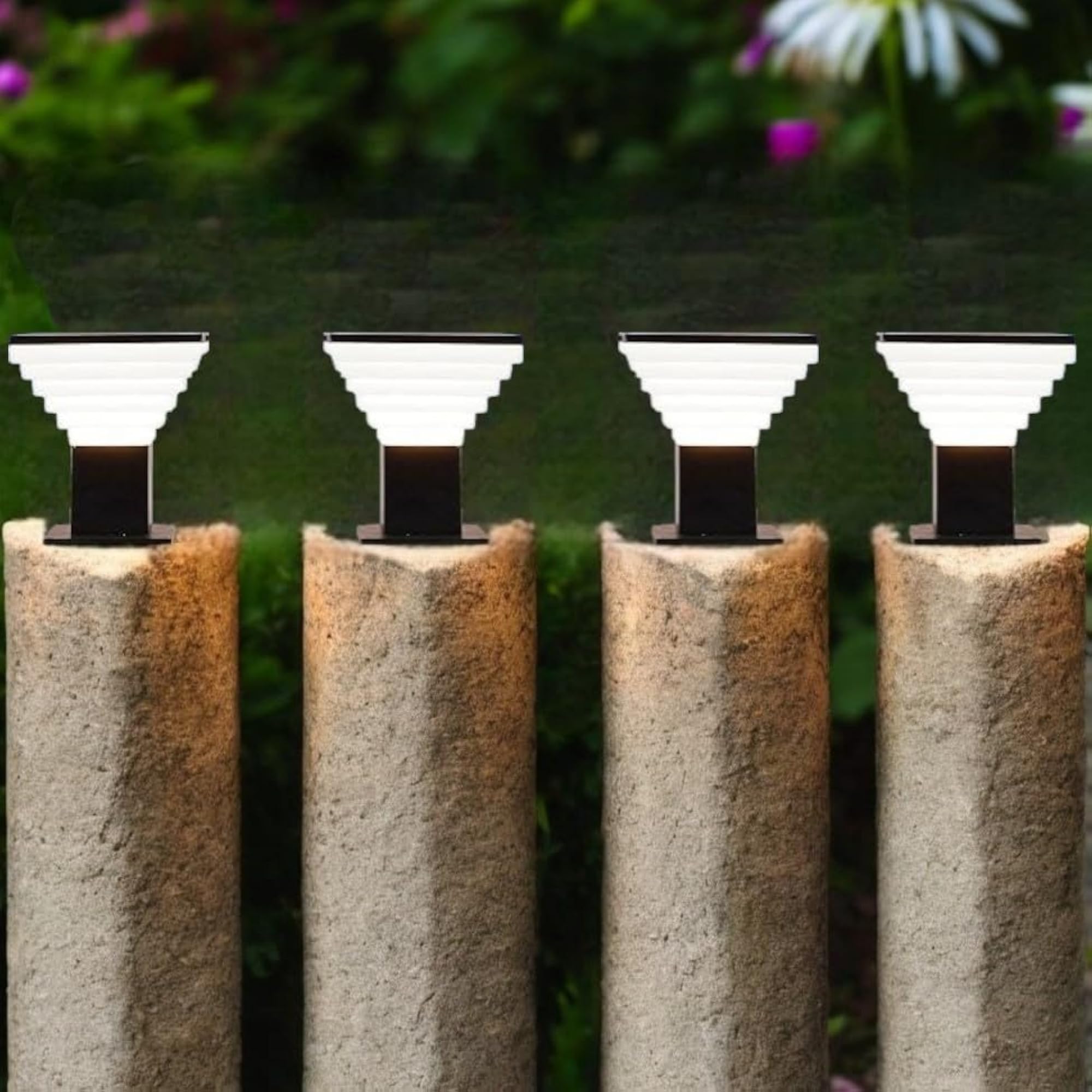 Metal Outdoor Gate Light for Pillar, Pack of 4