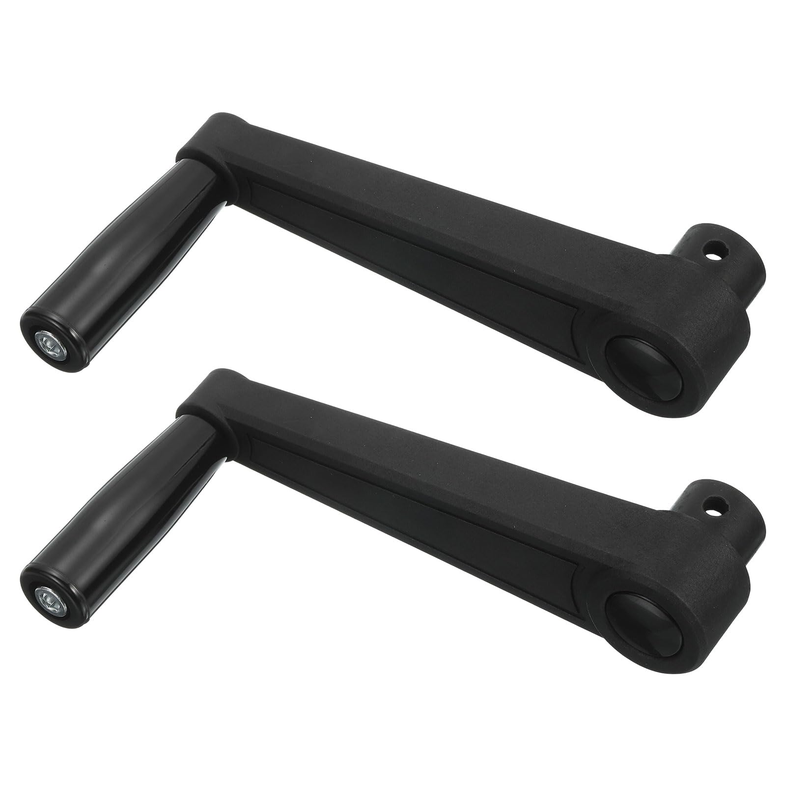 uxcell 2Pcs 16x192mm (Dia x L) Revolving Handwheel Machine Handle, Universal Lathe Crank Grip Replacement for Industry Lathe Milling Grinding Machine, Black (Square Hole)