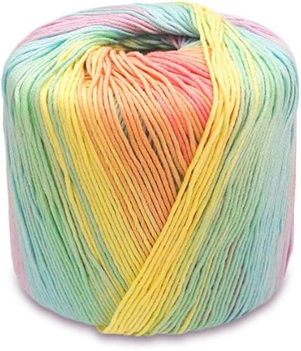 Hilo de algodón degradado para tejer suave para proyectos de ganchillo de bricolaje, bufandas, sombreros y mantas, arcoíris claro disponible en Yaxa Costa Rica