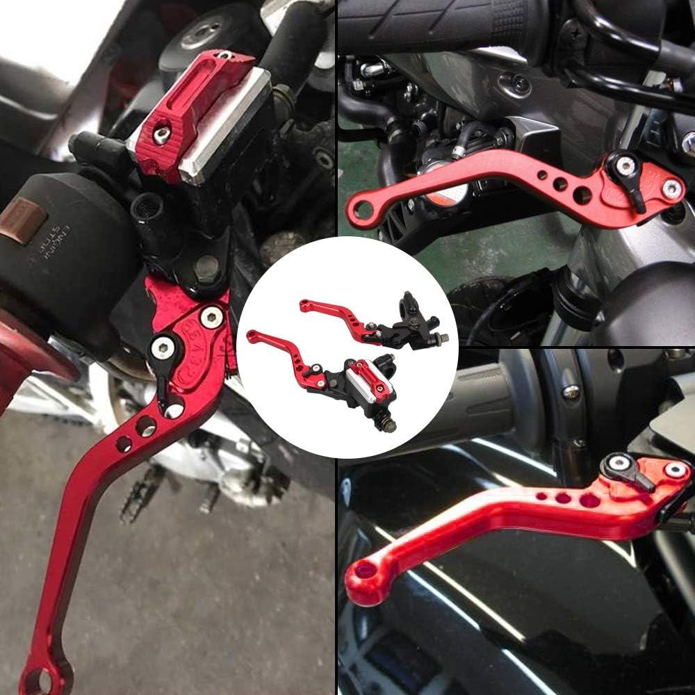 LKV Motorcycle Clutch Brake Levers Set - Universal 7/8" 22mm Handlebar Brake Master Cylinder Clutch Lever Left & Right Set for Honda Yamaha Kawasaki Suzuki