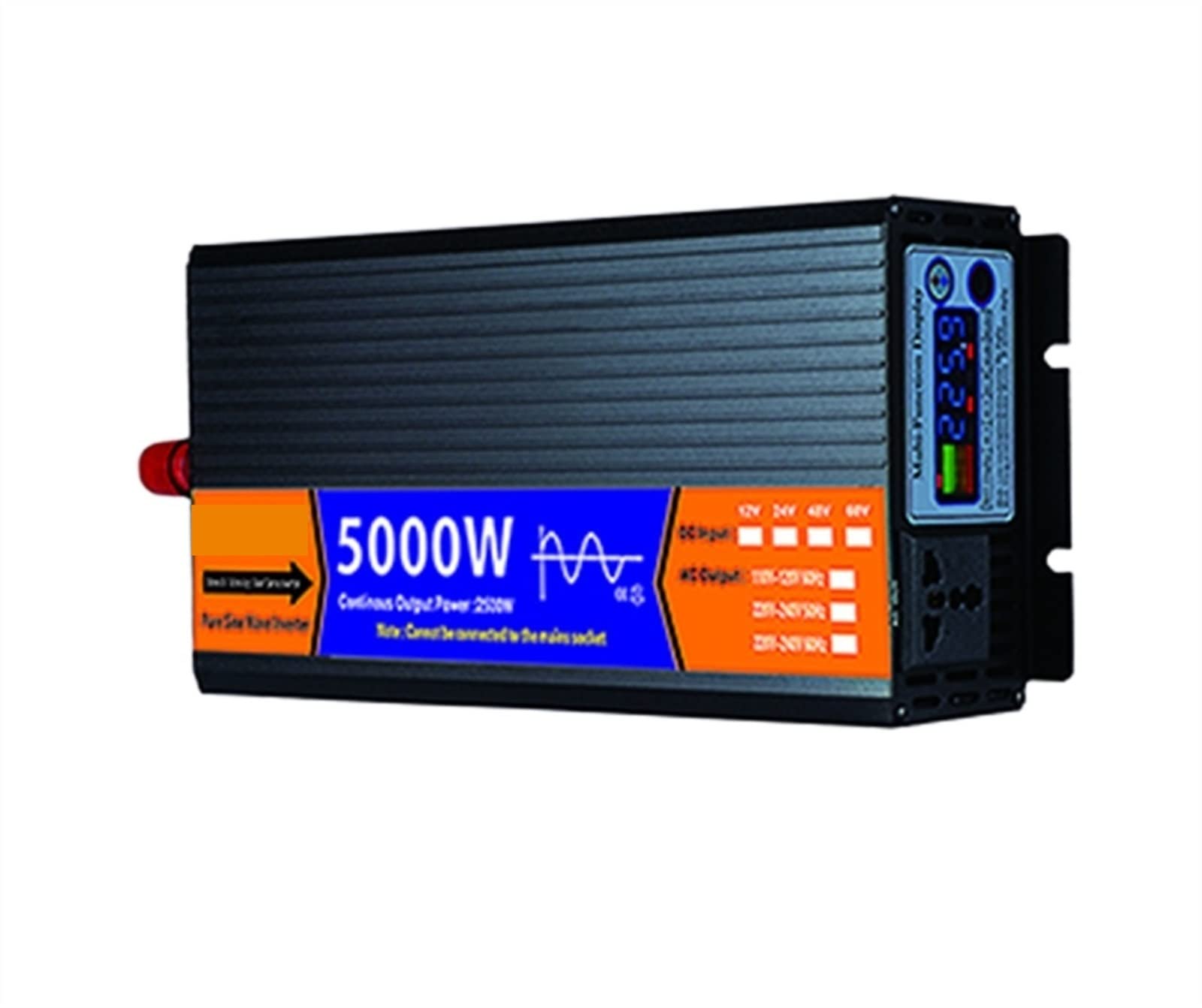 CUDTAPI Pure Sine Wave Inverter DC 12V / 24V / 48V / 60V To AC 2000W 3000W 4000W 5000W Voltage Transformer Solar LCD Inverter(5000w,60V)