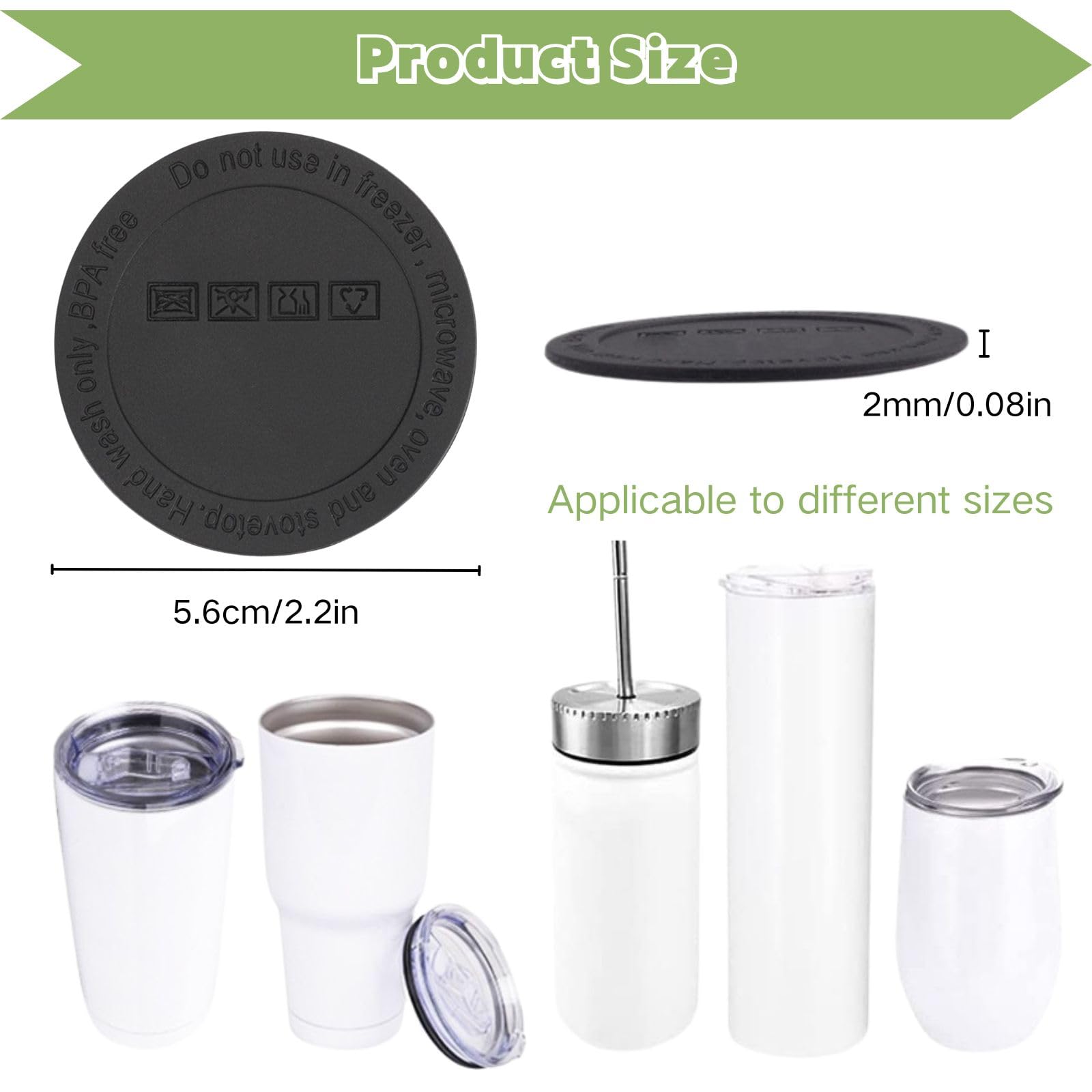 Rubber Bottoms for Sublimation Tumblers Protective Anti-Slip Silicone Bottom with Adhesive, Non-Slip Silicone Coaster Rubber Bottom for Wine Tumblers, Skinny Straight Tumblers, and Mason Jars (120Pcs)