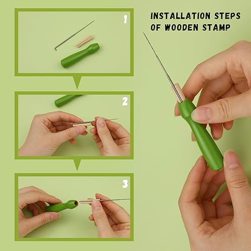 Miniatura 18 de LOKUNN Kit de inicio de fieltro de aguja, herramientas completas de fieltro de aguja, kit de fieltro de aguja con agujas de fieltro, instrucciones