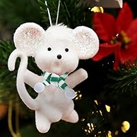 Vista 3 de LUOZZY 18 mini bufanda de muñeca de Papá Noel, bufanda de punto para botella de vino, suministros de fiesta de Navidad (verde blanco, 0.4 x 9.1 in)