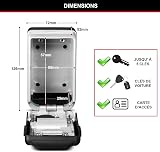 MASTER LOCK Wall Mounted Light Up Dial Key Safe, Medium 72 x 126 x 52 mm, Grey, Zinc, Outdoor, Mounting Kit, for Home Office Industries Vehicles - 5