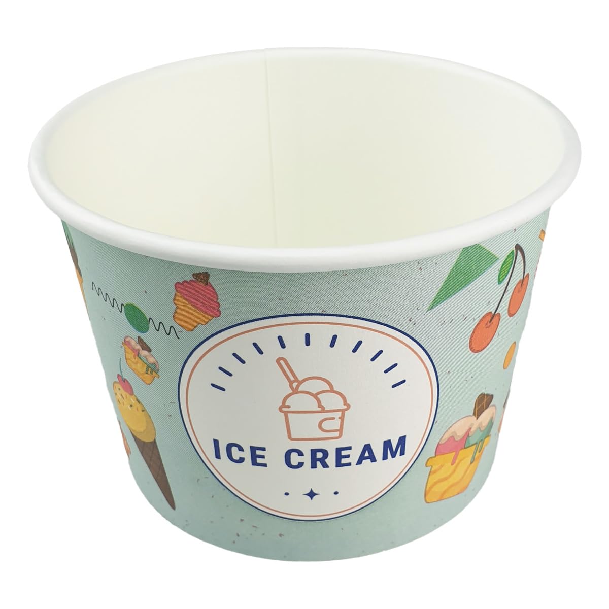 500 Eisbecher Pappe 600ml - 600ccm ICE CREAM Pappeisbecher