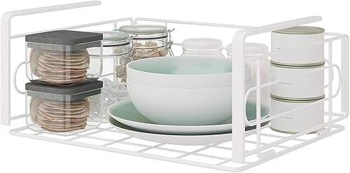 Kaitiemoo - Cesta colgante plegable de una pieza para colgar debajo del estante, cesta de almacenamiento debajo del gabinete, organizador de estante