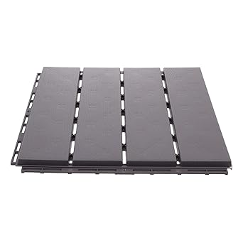 Ubersweet Interlocking Deck 4 Slat Tiles Patio Deck Tiles Waterproof Outdoor Flooring All Weather Use Patio Floor Decking Tiles for Porch Poolside Balcony Backyards
