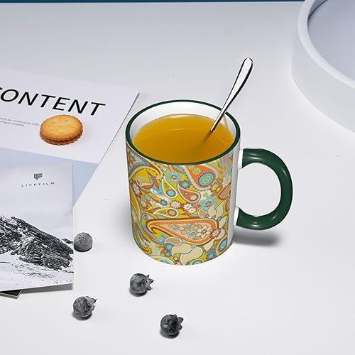 Miniatura 7 de Taza de café vintage de cachemira de cerámica con asa, tazas de té, tazas para café, tazas para beber, regalos para mujeres y hombres, tazas de café