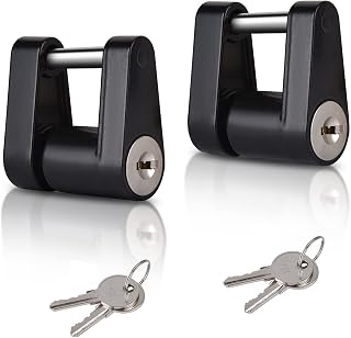 2 Pack Heavy-Duty Trailer Hitch Coupler Lock with Keys, Dia 1/4 Inch, 3/4 Inch Span Trailer Tongue Coupler Lock for Truck Trailer RV Boat