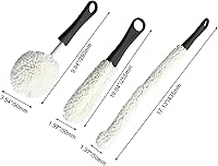 Vista 4 de BokWin Juego de limpiador de decantador de 3 piezas, cepillo flexible de limpieza de botellas de vino con bolas de limpieza para decantadores