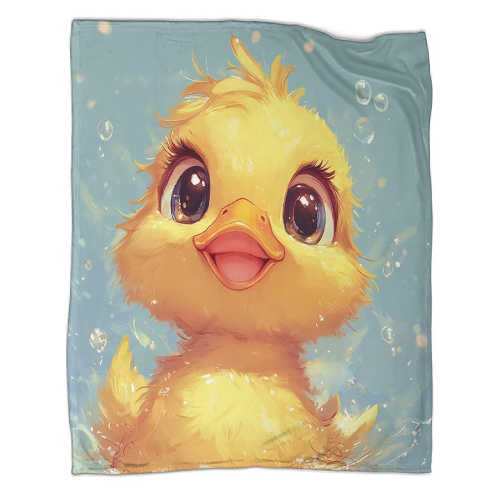 Couverture flanelle canard mignon 3D 150x200cm pour lit et canapé