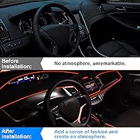 Vista 6 de Luces de tira LED EL Wire, tira de luz neón automática USB de 10 pies/3M con borde de costura, kits de iluminación ambiental electroluminiscente