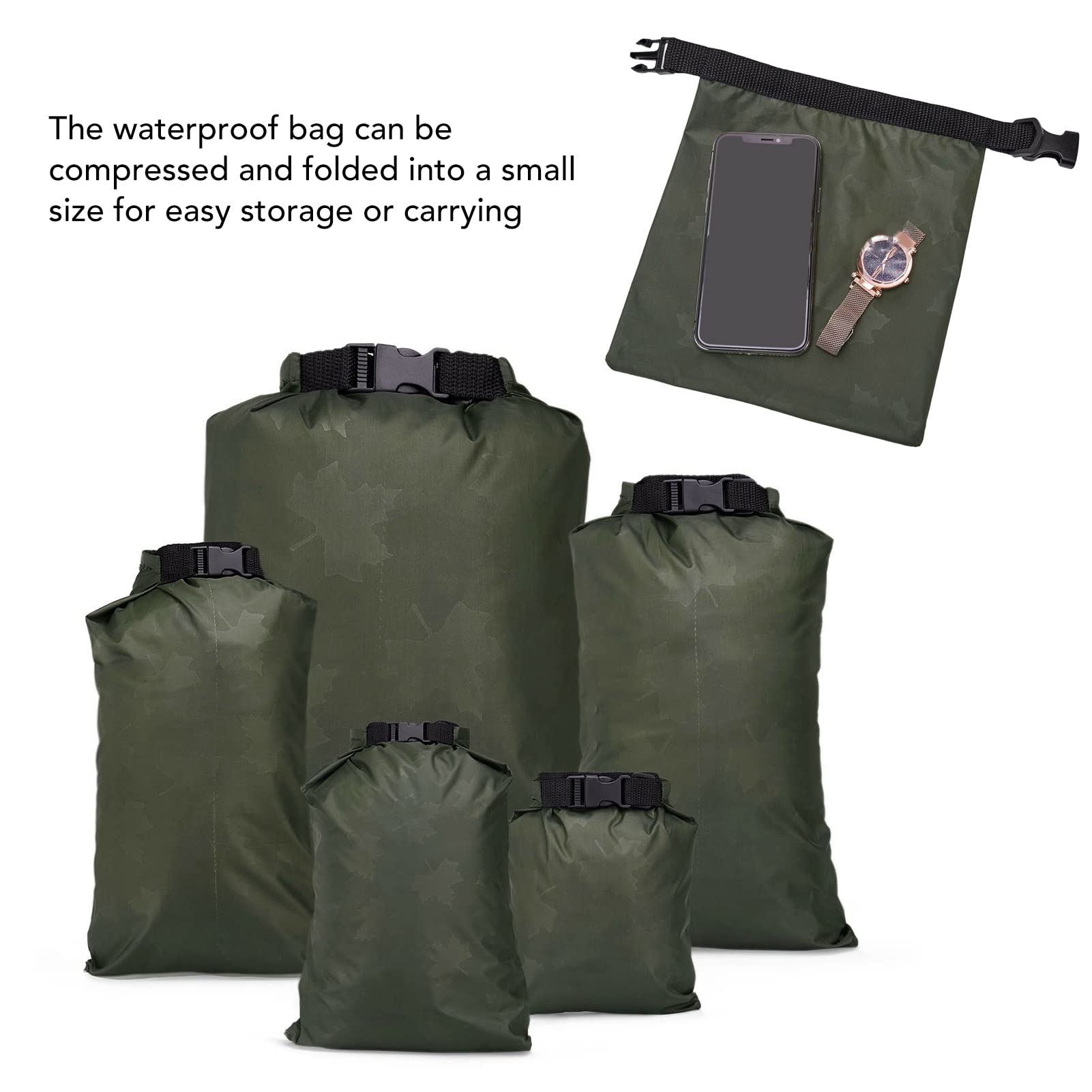 Topyond Dry Bag Waterproof, Camping Travel Bag, Lightweight Roll Top Stuff Sack for Boating, Kayaking, Hiking, Multiple Sizes (1.5L, 4L, 5L, 7L, 10L)