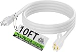 HUANCHAIN Cord d'extension noir extérieur intérieur 50 ft Waterproof, 16/3 Gauge Flexible Résistant Cord d'extension d'appareil extérieur, 13A 1625W 16AWG SJTW, 3 Câble électrique, ETL