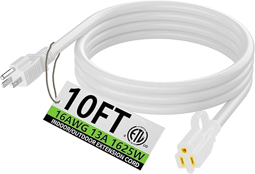 Miniatura 27 de HUANCHAIN Cable de extensión para exteriores de calibre 14/3 de 25 pies, resistente al agua, con cable eléctrico de 3 clavijas iluminado y flexible
