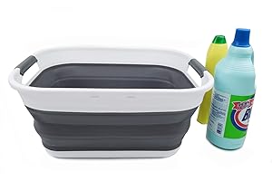 SAMMART Collapsible Washing Bin: Compact and Portable Solution for Laundry