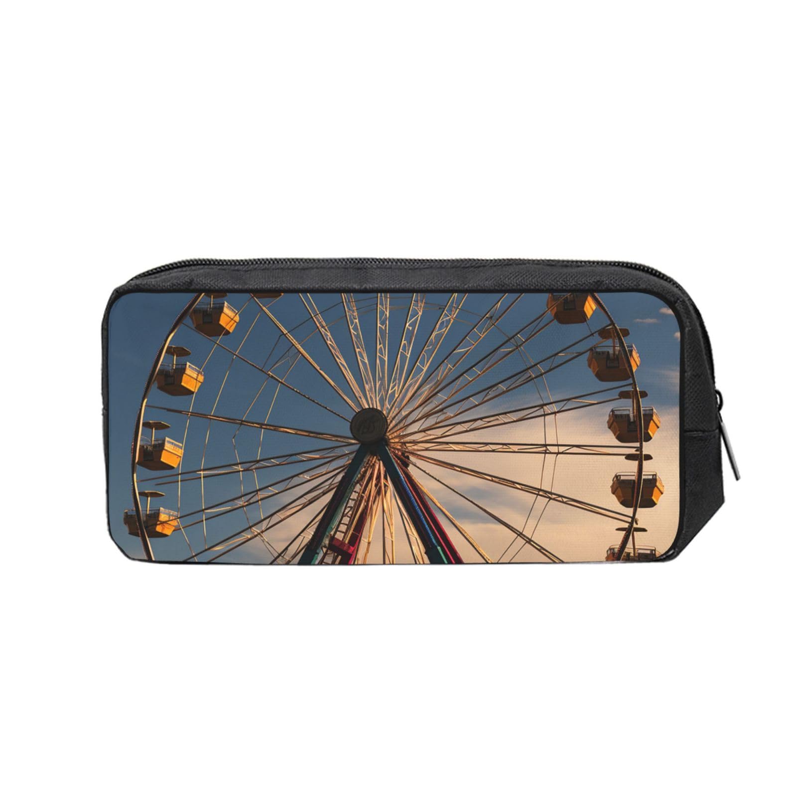 FodPand Ferris Wheel Pencil Case Large Capacity Pencil Pouch With Zippers Portable Waterproof Pencil Bag Makeup Pouch Cosmetic Bag For Women Men