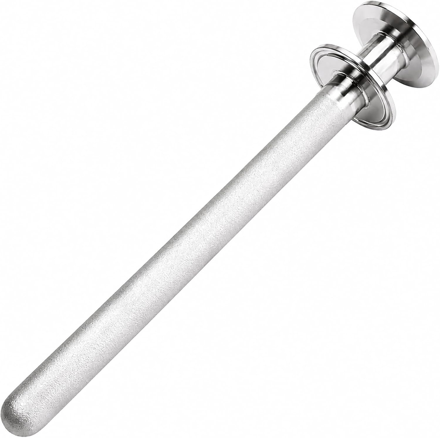DERNORD 1.5" Tri-Clamp x 1.5"TC Diffusion Stone, 2 Micron Aeration Stone, Carbonation Stone with 0.62 inch CO2 Inlet (8" Length, 0.62" hole)