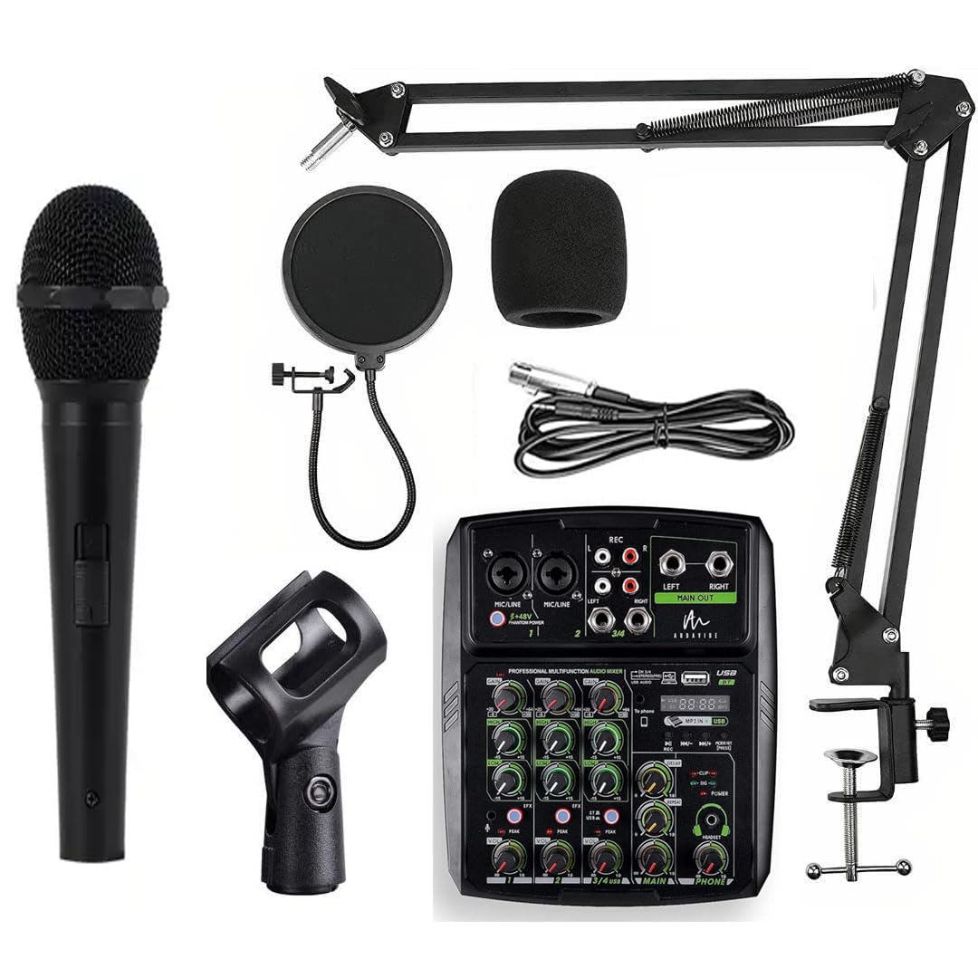 Audavibe Wired Dynamic Cardioid Microphone with B4 Professional Audio