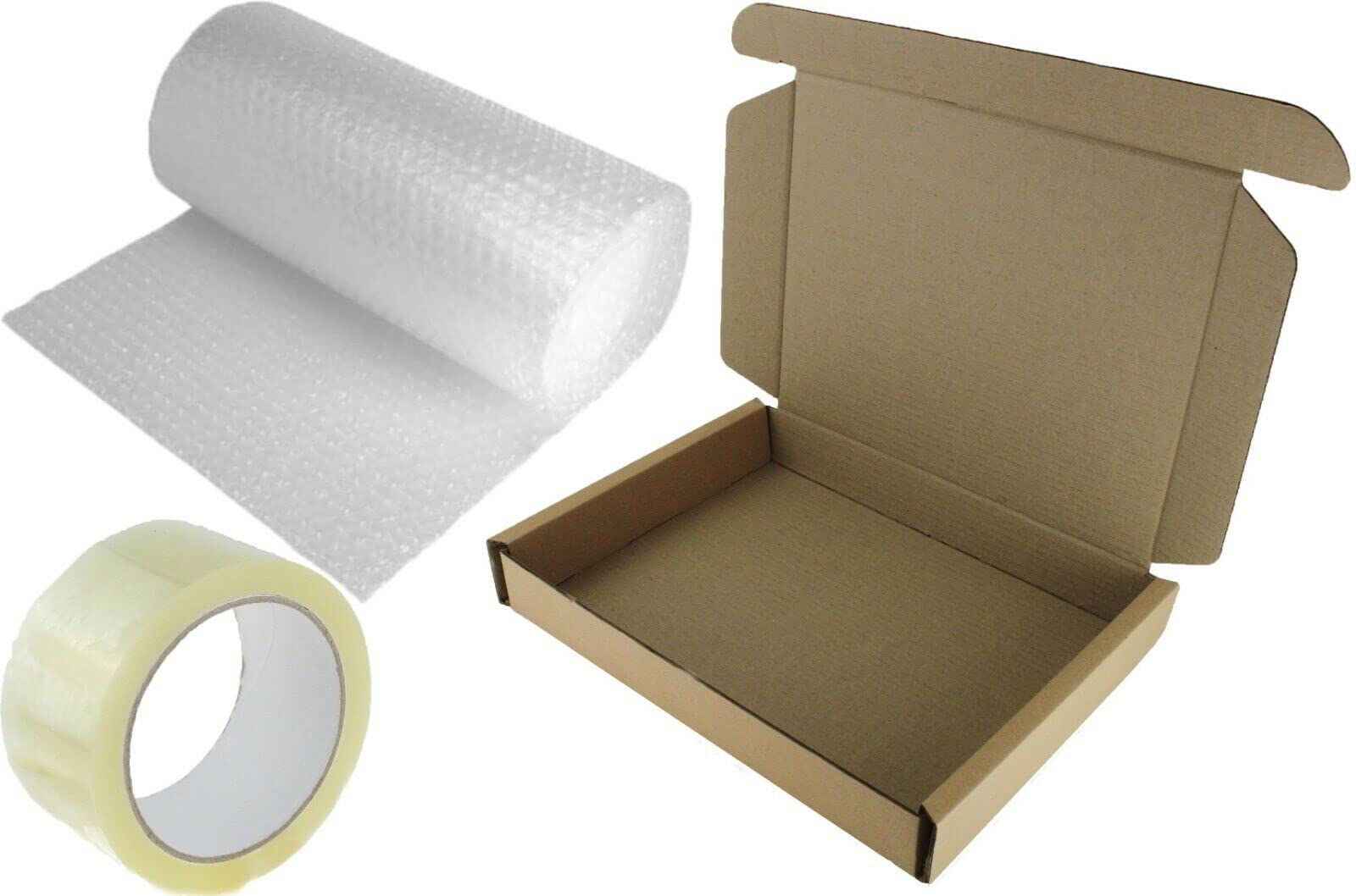 Meg4tec Select Kit: 50X36x7cm+Bubble Wrap+Tape Laptop Shipping Mailing Postal Strong Cardboard Boxes Secure Protective Safe (Quantity: 10, )