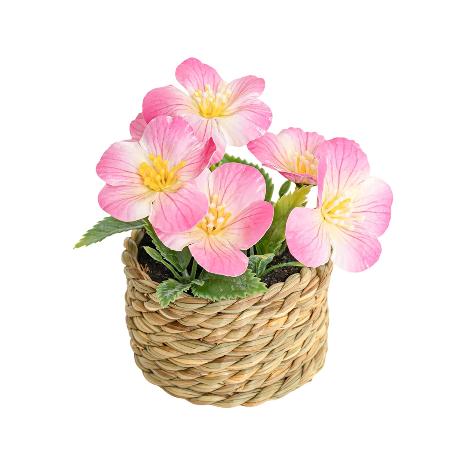 Kalttoy Simulation Flower Potted Plant with Soft Petal and Leaves for Dining Room Bookshelf Windowsill Tabletop Centerpieces Blanketed Silkflowers