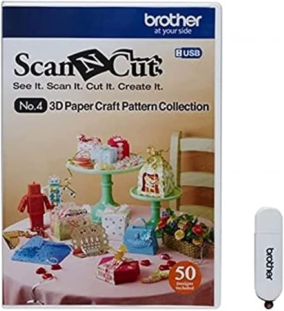 Brother ScanNCut CAUSB4 No. 4 3D Paper Craft Pattern Collection (USB Stick), Various, 1