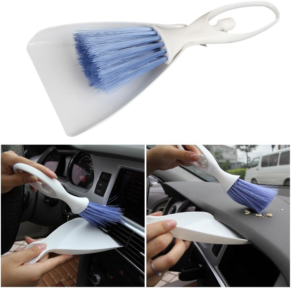Mini Cleaning Brush Set - Car Broom - Car Air Vent Mini Brush Dustpan Broom Duster Dust Brush DashBoard Keyboard Computer Cleaning Cleaner - Kids Broom and Dustpan Set