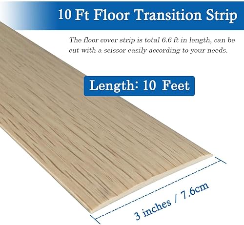Miniatura 72 de Tira de transición de suelo, tiras autoadhesivas para suelos laminados, tira divisora plana de vinilo de 2 pulgadas de ancho, diseño elegante de Gris