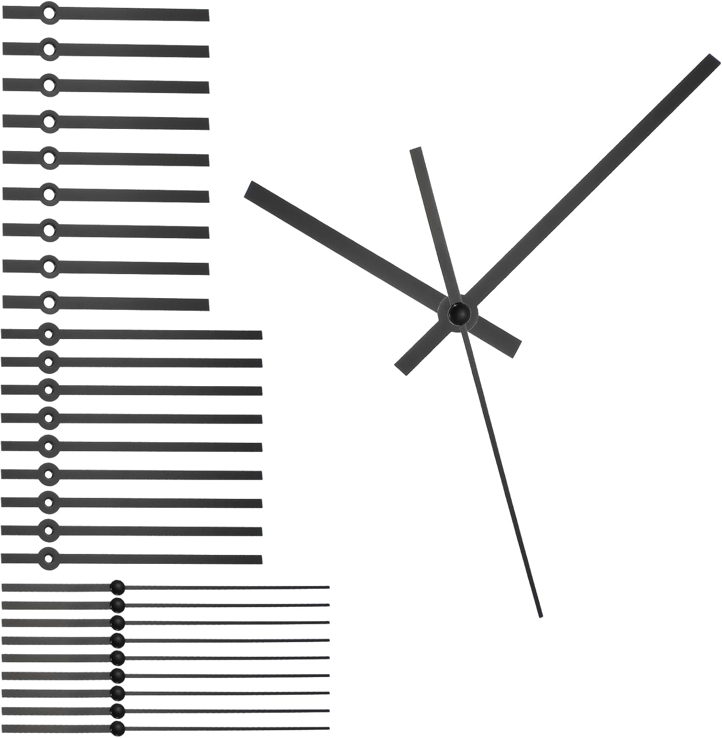 QUARKZMAN 10 Sets of Aluminium Hands Only Hand Set Replacement Parts Mechanism Replacement for DIY Repair Clock Movement Parts for Living Room Bedroom Home Decoration Black 4.68 Inches