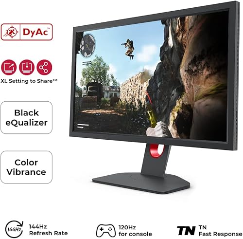 Vista 2 de BenQ ZOWIE XL2411K 24-Inch 144Hz Gaming Monitor 1080P Smaller Base Ergonomic Stand XL Setting to Share Customizable Quick Menu DyAc 120Hz