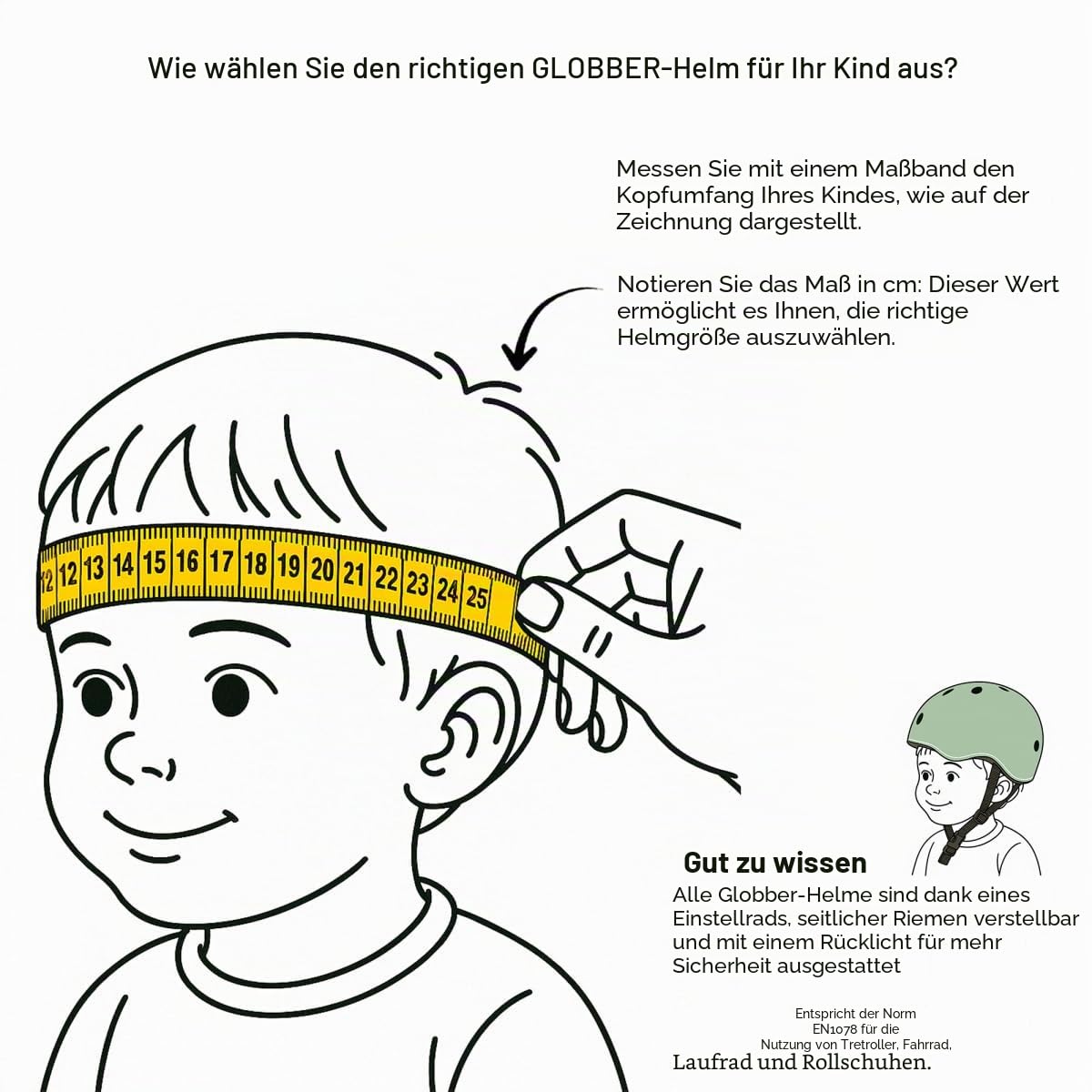GLOBBER Primo Helm (XS/S) – Schutzhelm für Kinder – Kopfumfang 48-53 cm