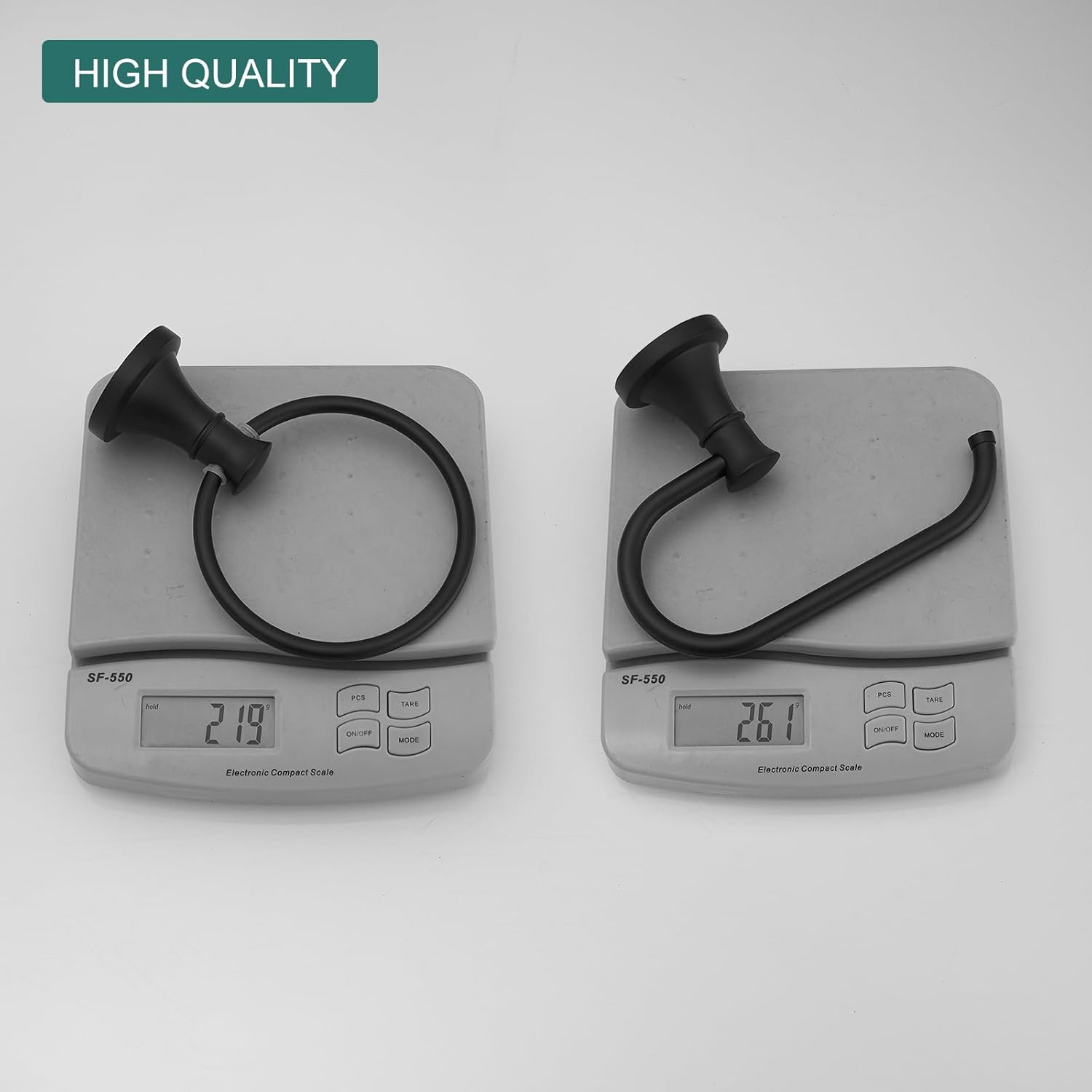 Hoimpro Matte Black Bathroom Bar Set, Wall Mounted Bathroom Hardware Fixture Tissue Roll Holder Towel Rack (Hand Towel Ring, Toilet Paper Holder), 2 PCS Bathroom Accessories, Stainless Steel